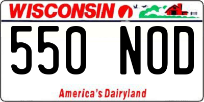 WI license plate 550NOD