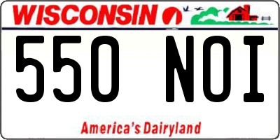 WI license plate 550NOI