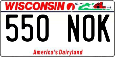 WI license plate 550NOK