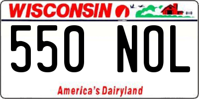 WI license plate 550NOL