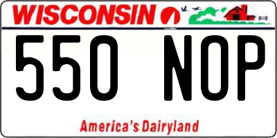 WI license plate 550NOP