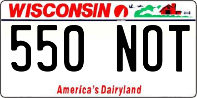 WI license plate 550NOT