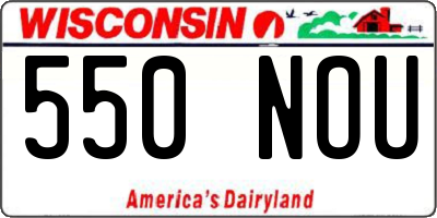 WI license plate 550NOU