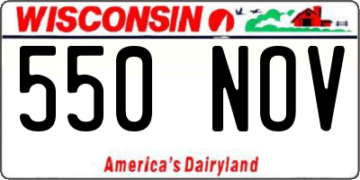 WI license plate 550NOV