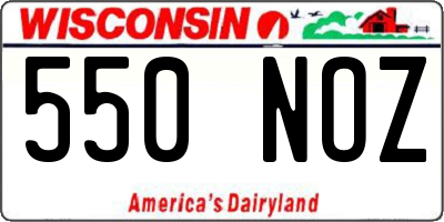 WI license plate 550NOZ