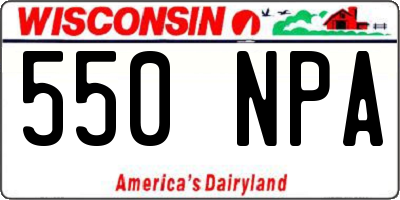 WI license plate 550NPA