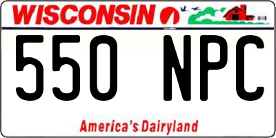WI license plate 550NPC