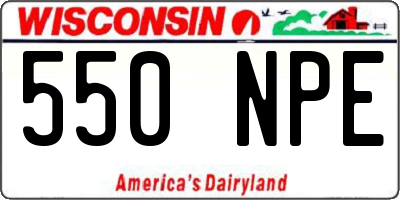 WI license plate 550NPE
