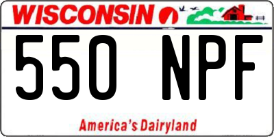 WI license plate 550NPF