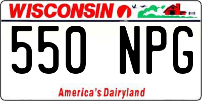 WI license plate 550NPG