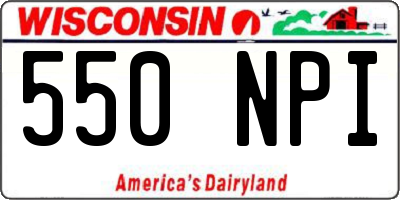 WI license plate 550NPI