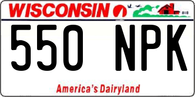 WI license plate 550NPK