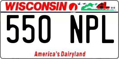 WI license plate 550NPL