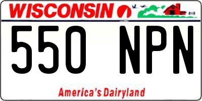 WI license plate 550NPN