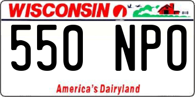 WI license plate 550NPO