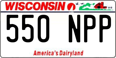 WI license plate 550NPP