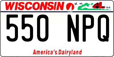 WI license plate 550NPQ