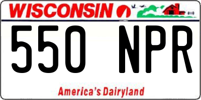 WI license plate 550NPR