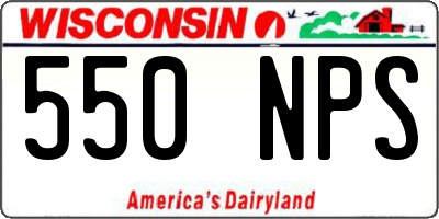 WI license plate 550NPS