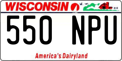 WI license plate 550NPU