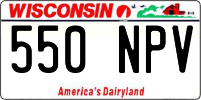 WI license plate 550NPV