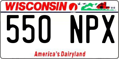 WI license plate 550NPX