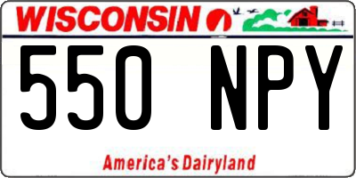 WI license plate 550NPY