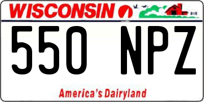 WI license plate 550NPZ