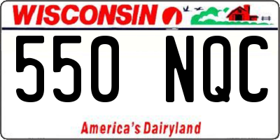 WI license plate 550NQC