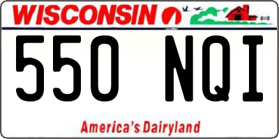 WI license plate 550NQI