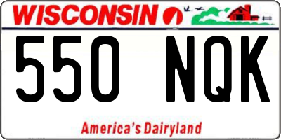 WI license plate 550NQK