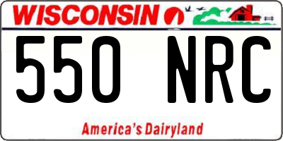 WI license plate 550NRC