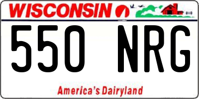 WI license plate 550NRG