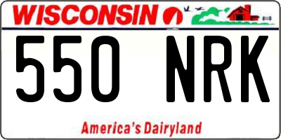 WI license plate 550NRK