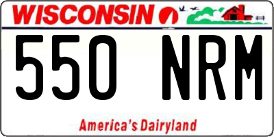 WI license plate 550NRM