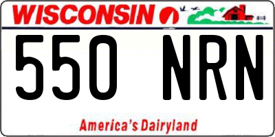 WI license plate 550NRN