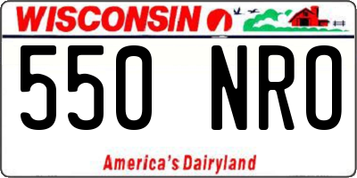 WI license plate 550NRO