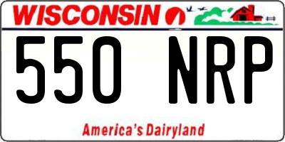 WI license plate 550NRP