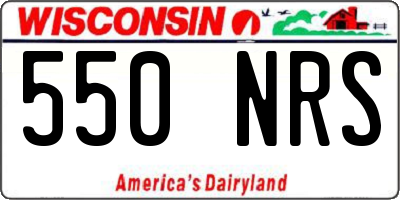 WI license plate 550NRS
