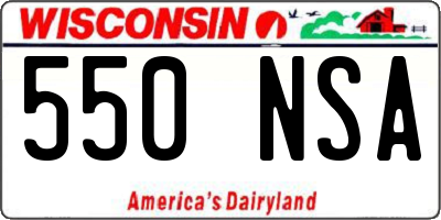 WI license plate 550NSA