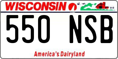 WI license plate 550NSB