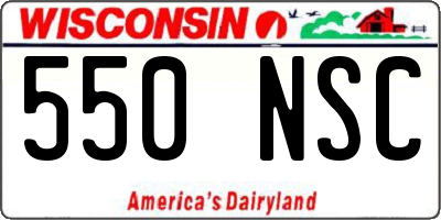 WI license plate 550NSC