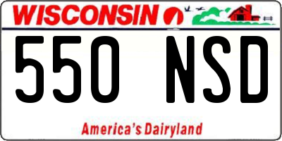 WI license plate 550NSD