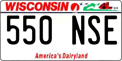 WI license plate 550NSE