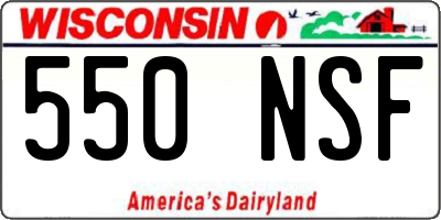 WI license plate 550NSF