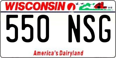 WI license plate 550NSG