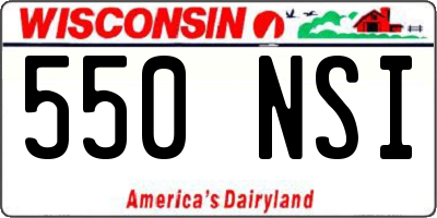 WI license plate 550NSI