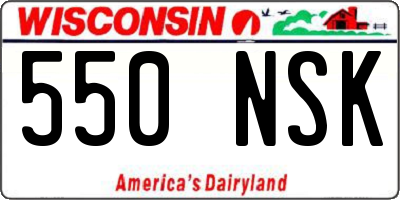 WI license plate 550NSK
