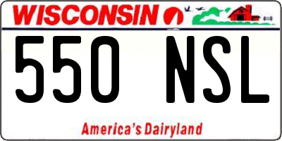 WI license plate 550NSL