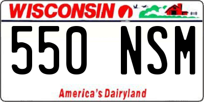 WI license plate 550NSM